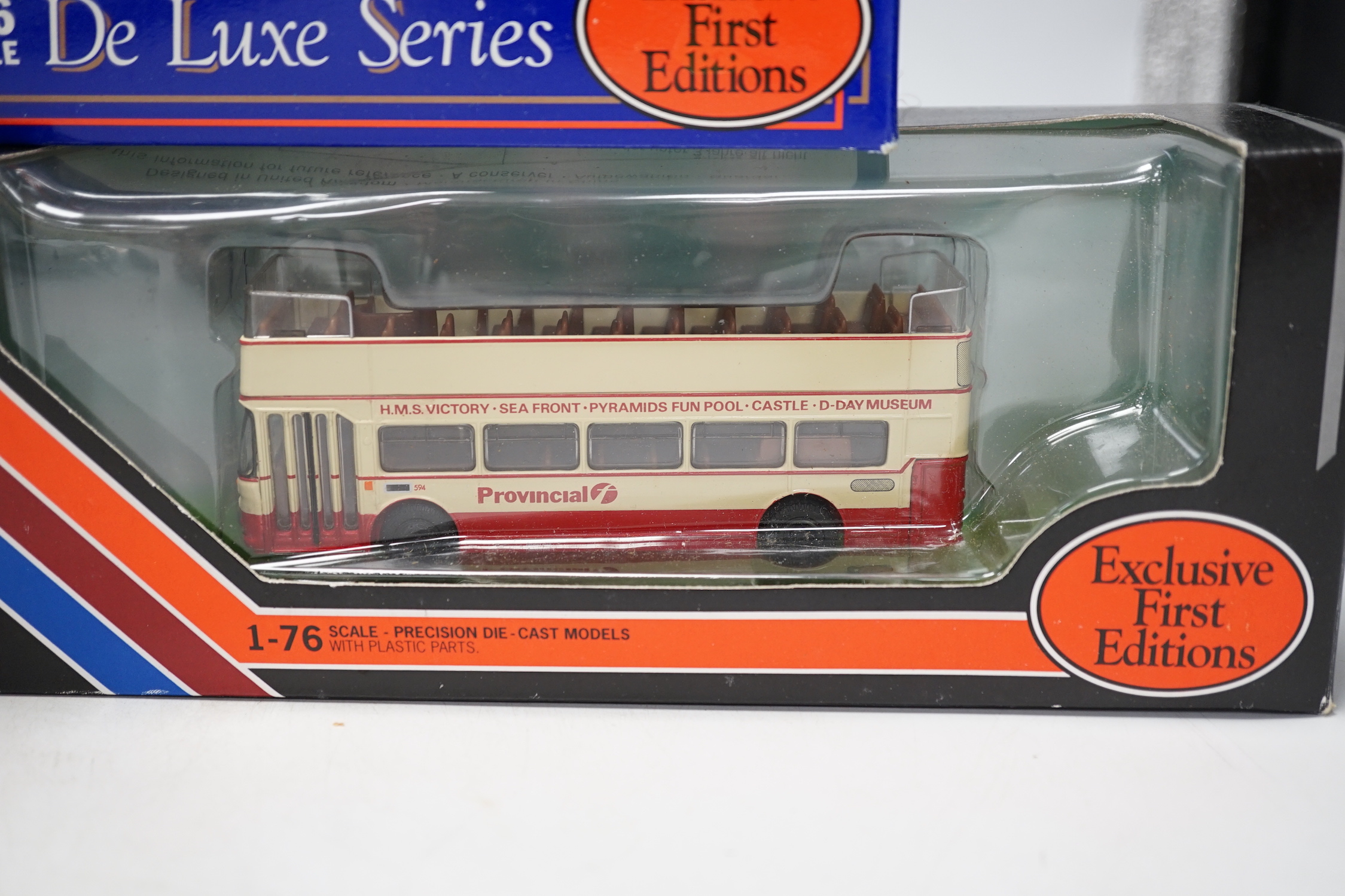 Thirty-three boxed EFE and Corgi OOC buses and coaches, operators include; London Transport, Southdown, Glasgow Corporation, Maidstone & District, etc.